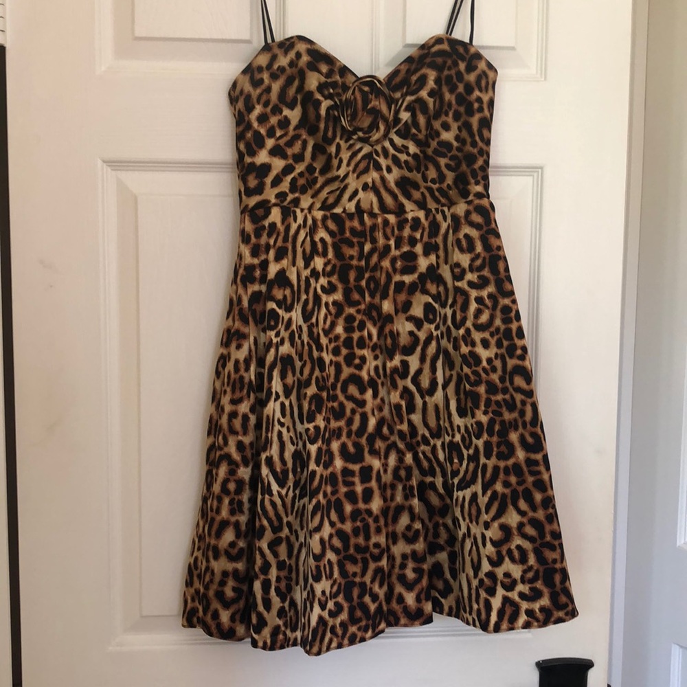 A.B.S collection strapless leopard dress